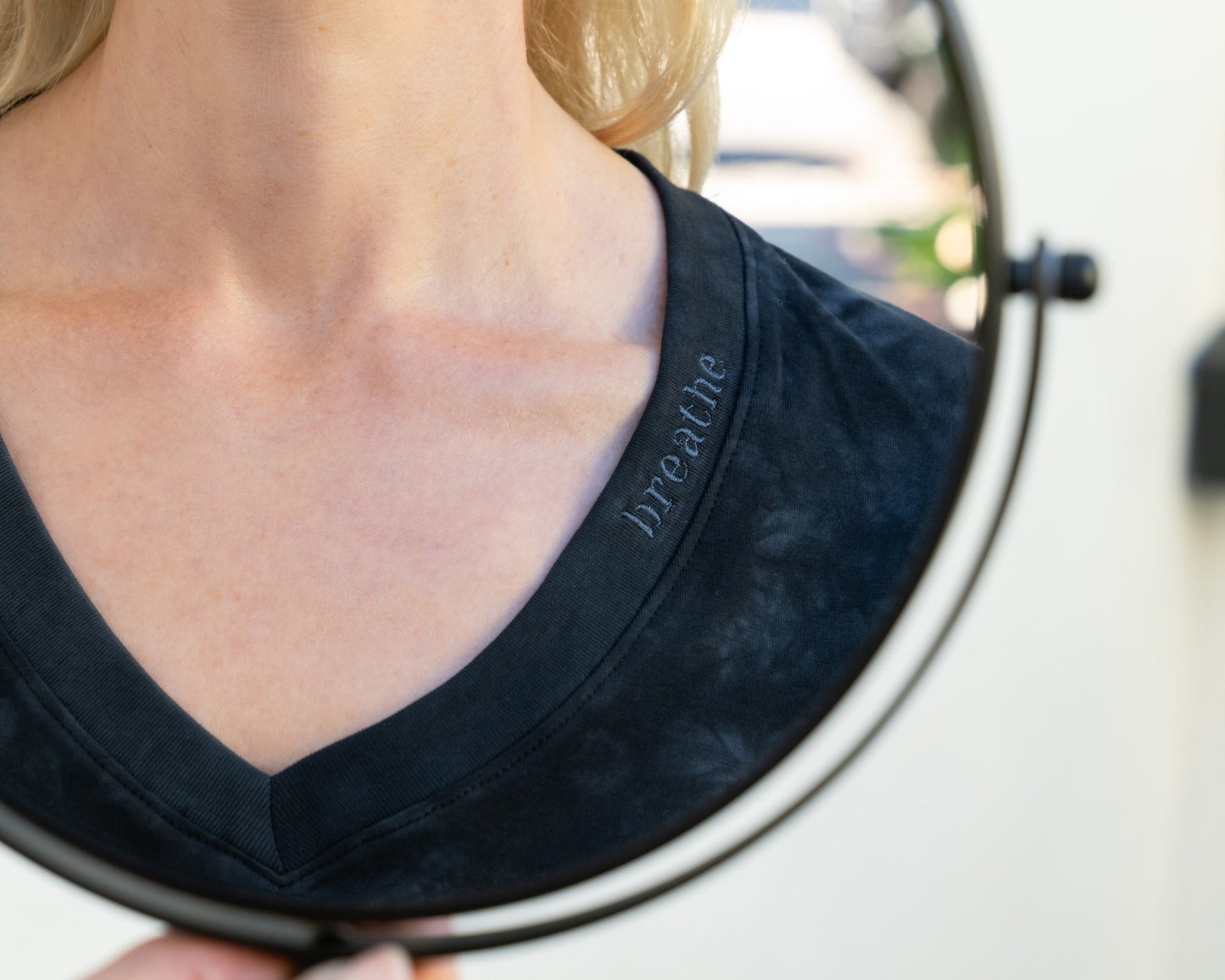 Mirror Me V-neck Supima Cotton short sleeve t-shirt in Night Ski Tie-Dye