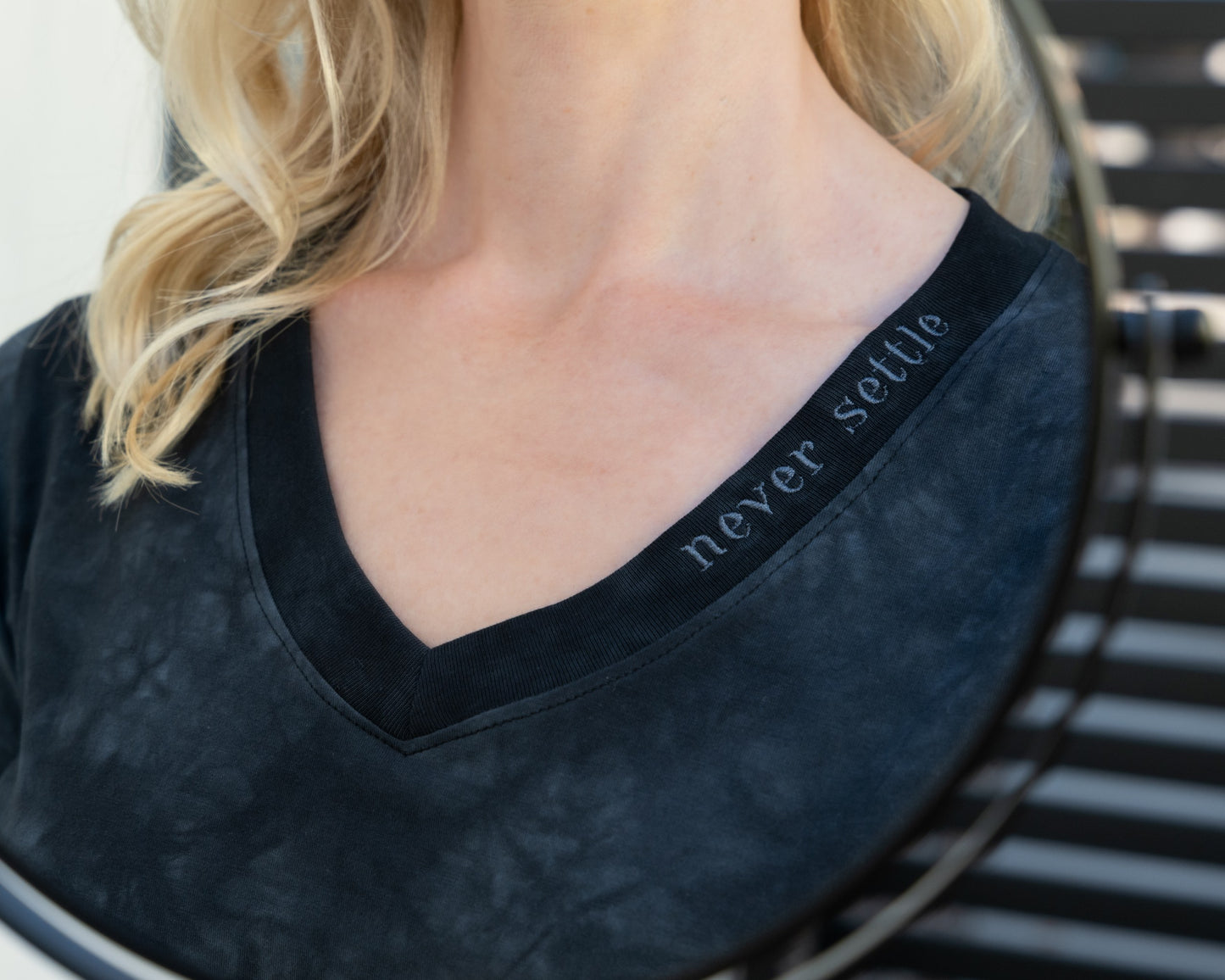 Mirror Me V-neck Supima Cotton short sleeve t-shirt in Night Ski Tie-Dye